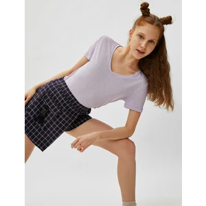 Kadın Kısa Kollu Tişört V Yaka