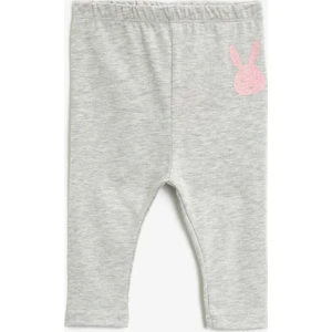 Kids Kız Çocuk Pamuklu Simli Baskılı Normal Bel Eşofman Alti