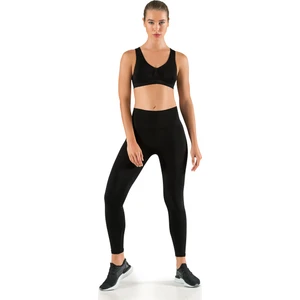 Kadın Siyah Örme Dikişsiz Toparlayıcı Sırt Çapraz Detaylı Sporcu Büstiyer (Kapsız) S - M