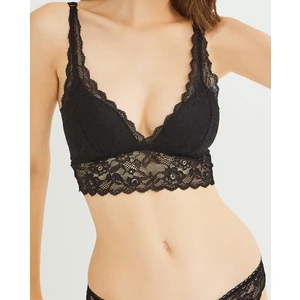 Kadın Siyah Dantelli Içi Boş Kaplı Bralet 9050S