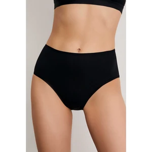 Kadın 6'lı Bato Yüksek Bel Beyaz Siyah Ten Slip KÜLOT-700