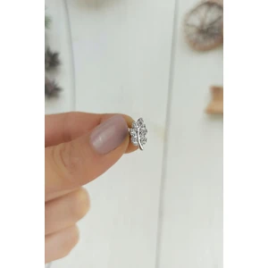 ÇLK Accessories 316 L Cerrahi Çelik Taşlı Yaprak Figür Piercing TRPIERCING054 P32003