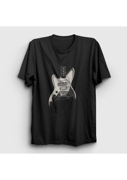 Unisex Siyah Guitar Nirvana T-Shirt