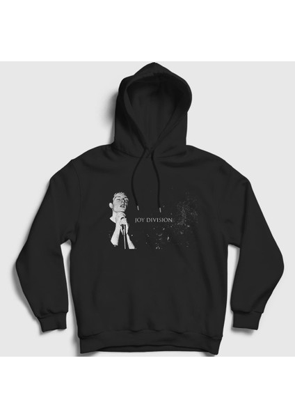 Unisex Siyah Ian Curtis Joy Division Kapüşonlu Sweatshirt