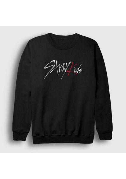 Unisex Siyah Logo Stray Kids Sweatshirt