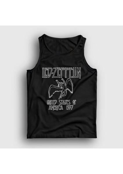 Unisex Siyah Logo Led Zeppelin Atlet