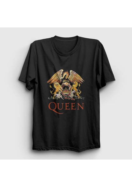 Unisex Siyah Logo Queen T-Shirt