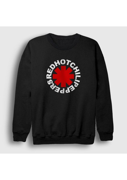 Unisex Siyah Logo Red Hot Chili Peppers Sweatshirt