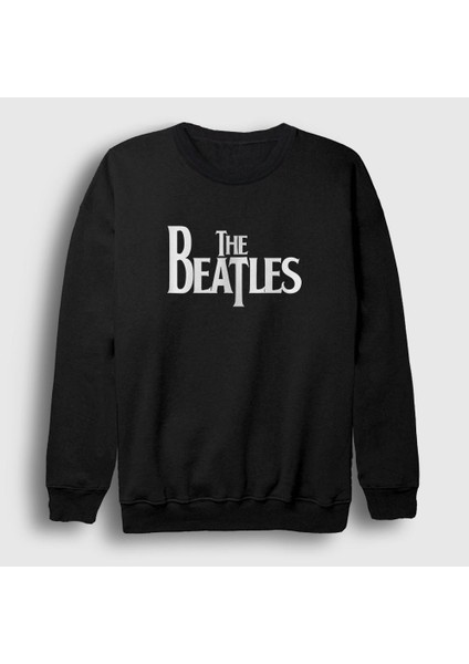 Unisex Siyah Logo The Beatles Sweatshirt