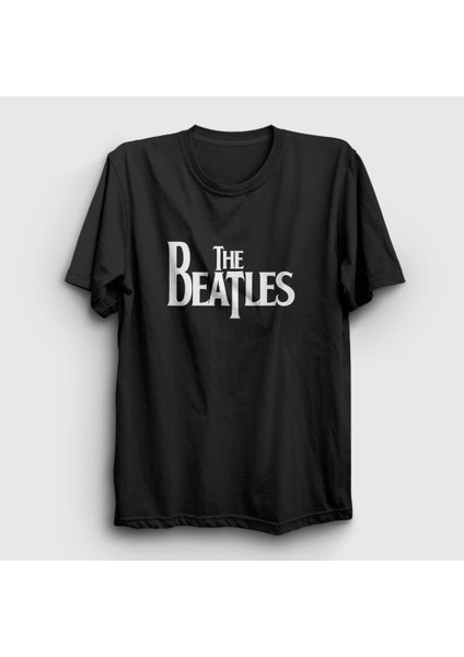 Unisex Siyah Logo The Beatles T-Shirt