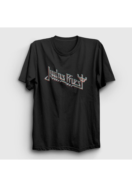 Unisex Siyah Logo V2 Judas Priest T-Shirt