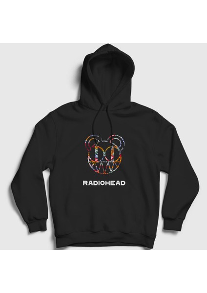 Unisex Siyah Logo V2 Radiohead Kapüşonlu Sweatshirt
