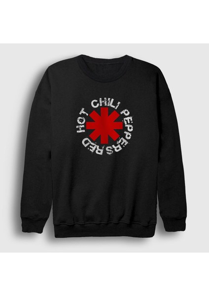 Unisex Siyah Logo V2 Red Hot Chili Peppers Sweatshirt