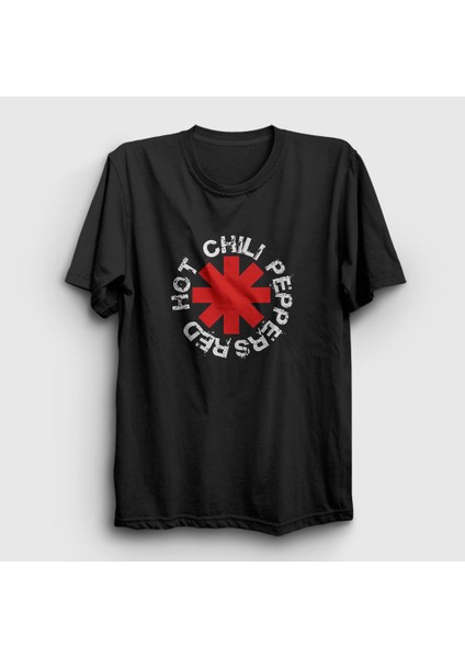 Unisex Siyah Logo V2 Red Hot Chili Peppers T-Shirt