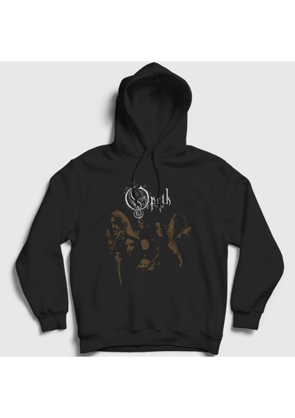 Unisex Siyah Members Opeth Kapüşonlu Sweatshirt
