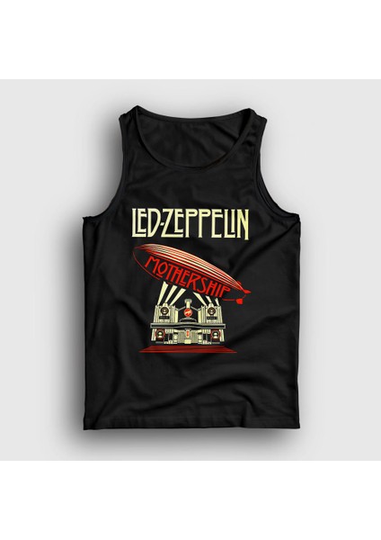 Unisex Siyah Mothership Led Zeppelin Atlet