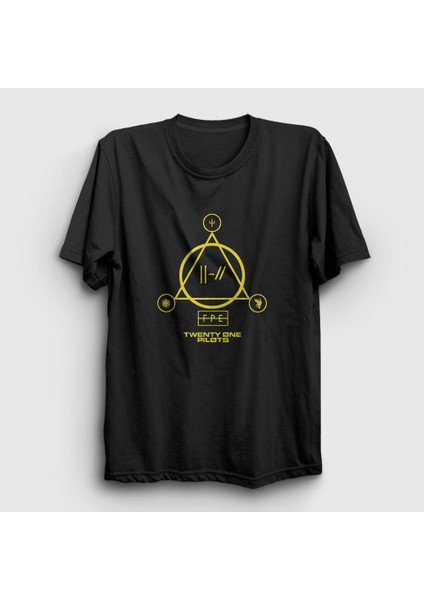 Unisex Siyah Panic Twenty One Pilots T-Shirt