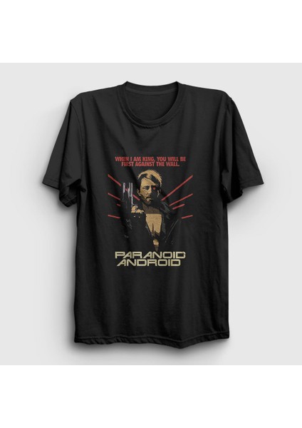 Unisex Siyah Paranoid Android Radiohead T-Shirt