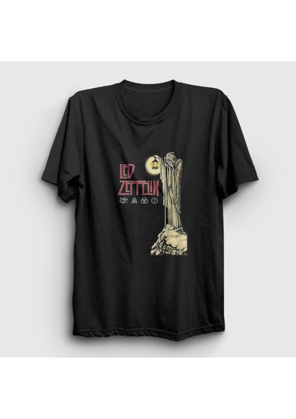 Unisex Siyah Stairway Led Zeppelin T-Shirt