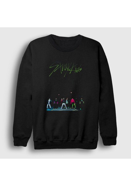 Unisex Siyah Street Stray Kids Sweatshirt