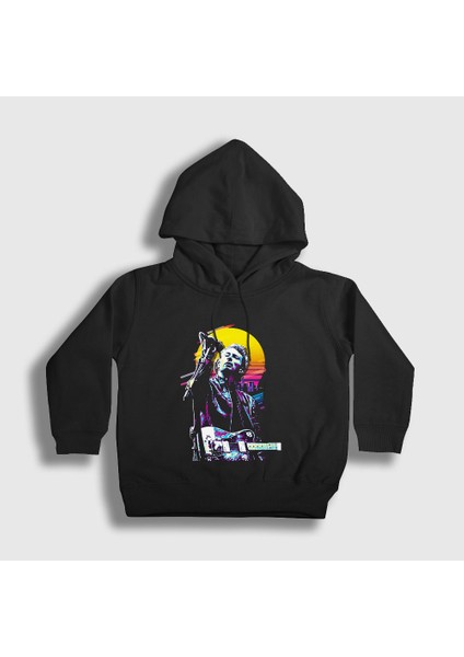 Unisex Çocuk Siyah Thom Yorke Radiohead Kapüşonlu Sweatshirt