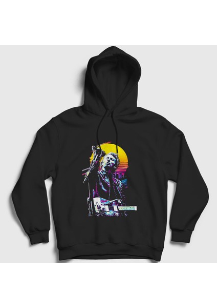 Unisex Siyah Thom Yorke Radiohead Kapüşonlu Sweatshirt