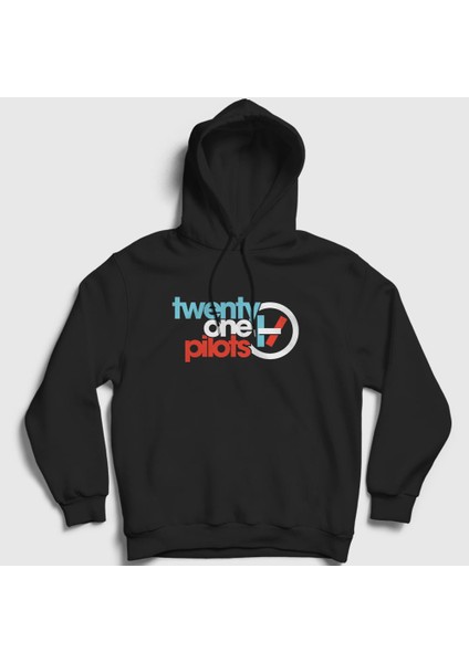 Unisex Siyah Twenty One Pilots Kapüşonlu Sweatshirt