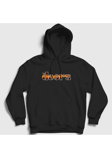 Unisex Siyah Wood The Doors Kapüşonlu Sweatshirt
