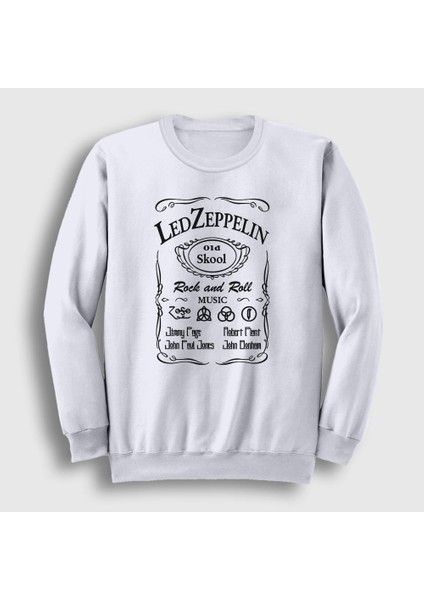 Unisex Beyaz Old Led Zeppelin Sweatshirt