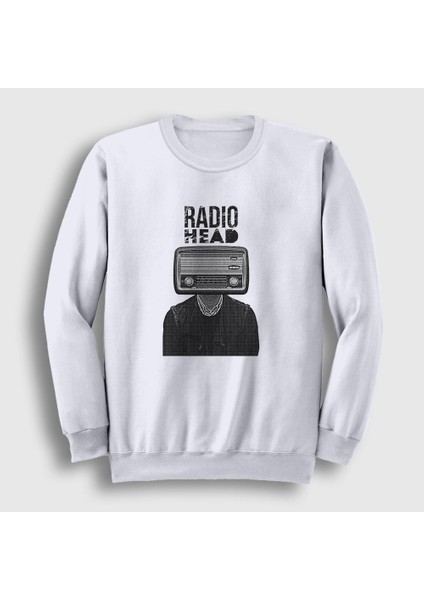 Unisex Beyaz Radio Radiohead Sweatshirt