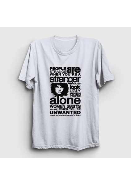 Unisex Beyaz Stranger The Doors T-Shirt