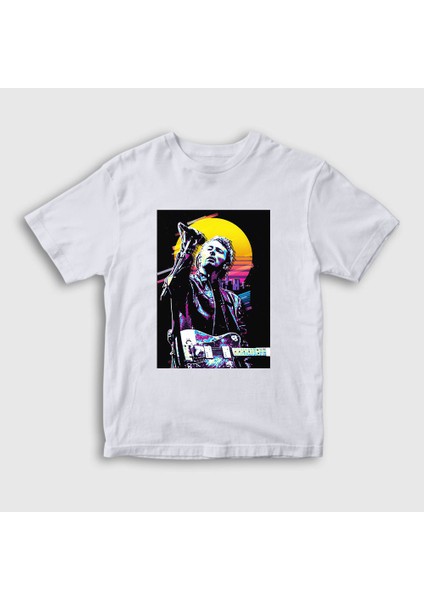 Unisex Çocuk Beyaz Thom Yorke Radiohead T-Shirt