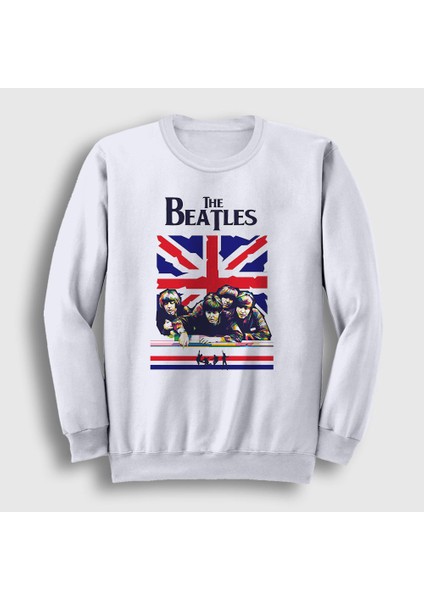 Unisex Beyaz UK The Beatles Sweatshirt