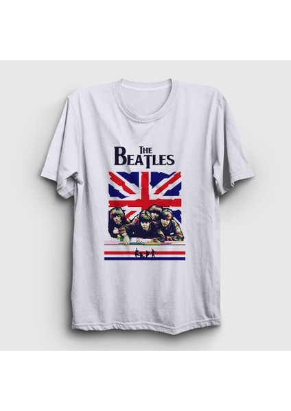 Unisex Beyaz UK The Beatles T-Shirt