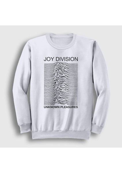 Unisex Beyaz Unknown Pleasures Joy Division Sweatshirt