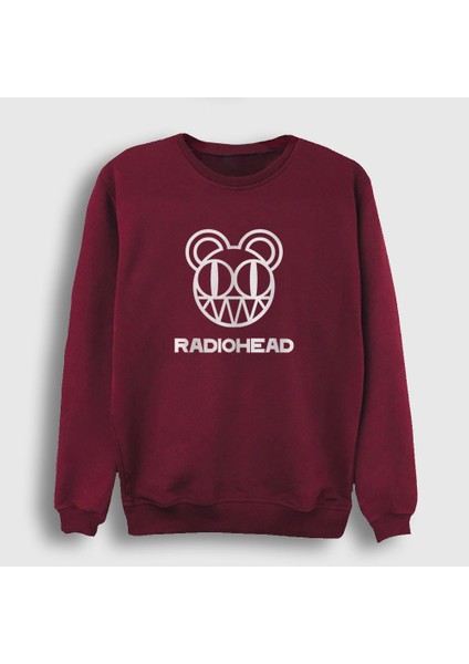 Unisex Bordo Bear Logo Radiohead Sweatshirt