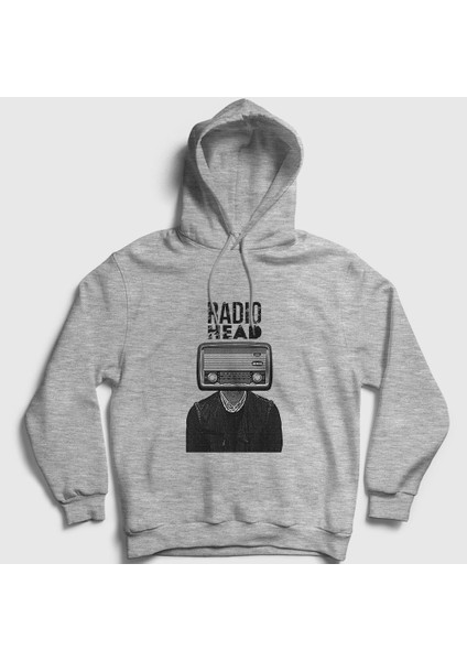 Unisex Gri Radio Radiohead Kapüşonlu Sweatshirt