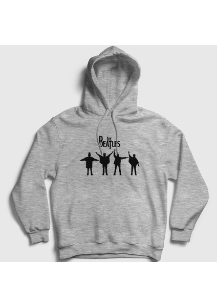 Unisex Gri Signals The Beatles Kapüşonlu Sweatshirt