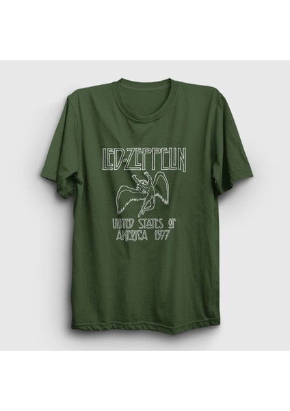Unisex Haki Logo Led Zeppelin T-Shirt
