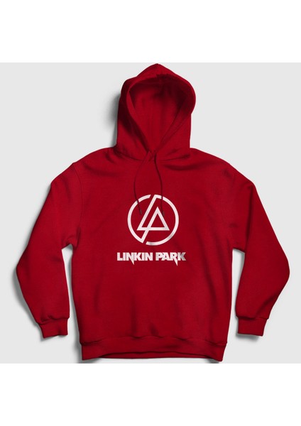 Unisex Kırmızı Logo Linkin Park Kapüşonlu Sweatshirt