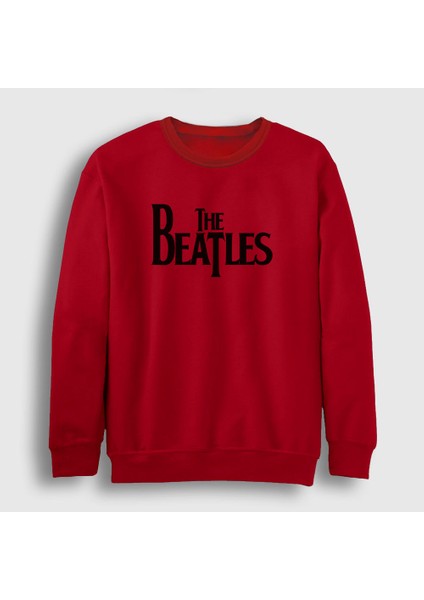 Unisex Kırmızı Logo The Beatles Sweatshirt