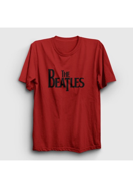Unisex Kırmızı Logo The Beatles T-Shirt