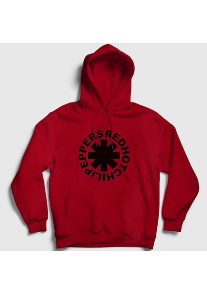 Unisex Kırmızı Logo V3 Red Hot Chili Peppers Kapüşonlu Sweatshirt
