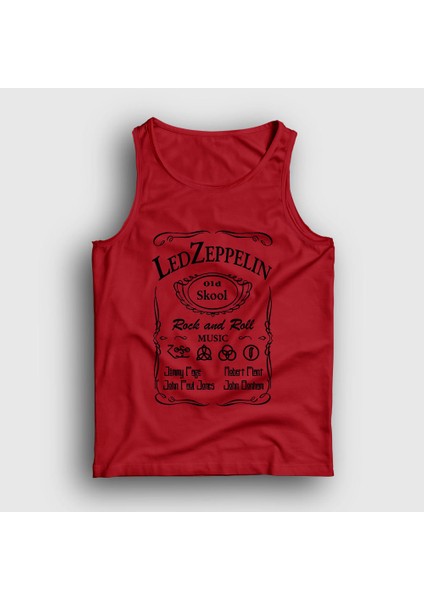 Unisex Kırmızı Old Led Zeppelin Atlet