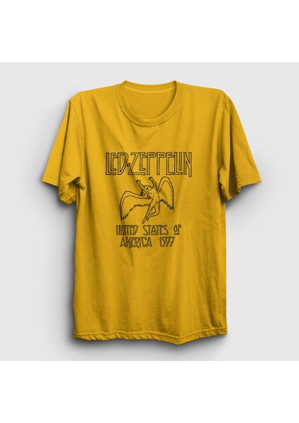 Unisex Sarı Logo Led Zeppelin T-Shirt