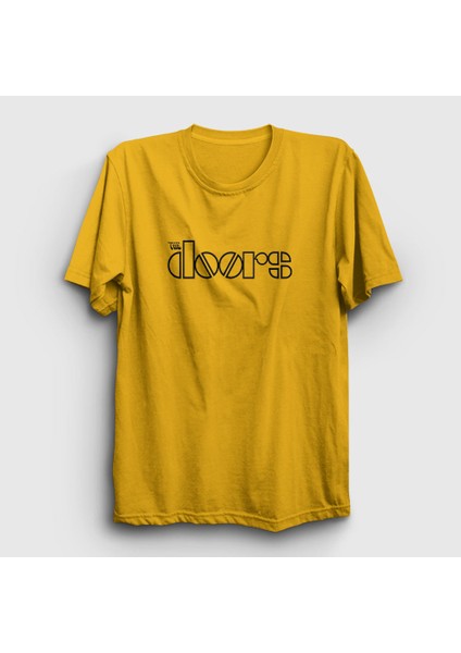 Unisex Sarı Logo The Doors T-Shirt
