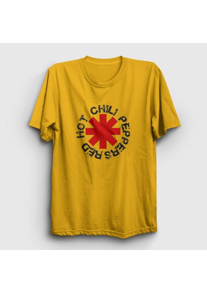 Unisex Sarı Logo V2 Red Hot Chili Peppers T-Shirt