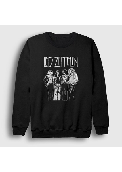 Unisex Siyah Band Led Zeppelin Sweatshirt