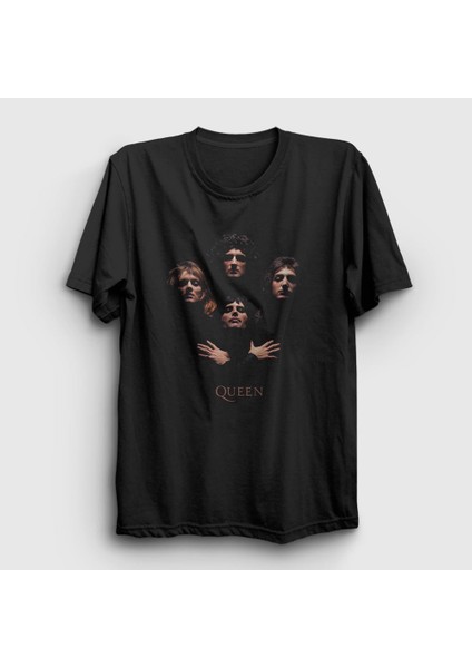 Unisex Siyah Band Queen T-Shirt