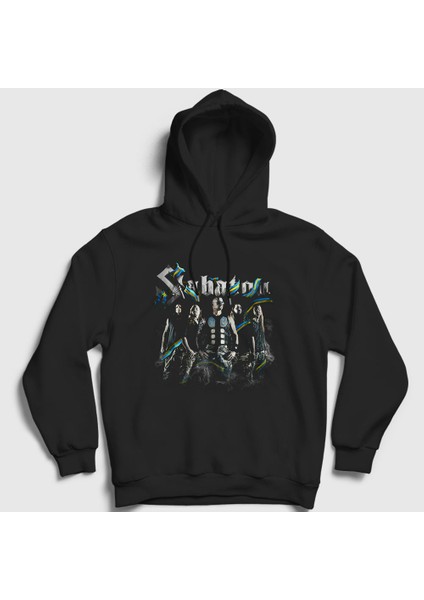 Unisex Siyah Band Sabaton Kapüşonlu Sweatshirt